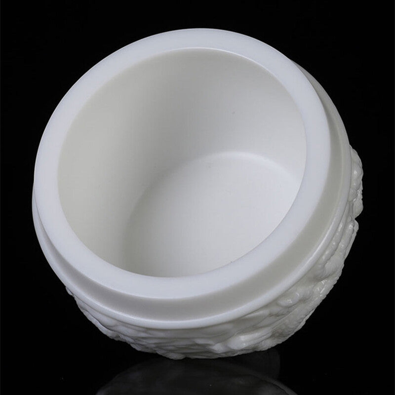 Handmade Teacup Dragon Engraved Carved Master Cup White China Personal Cup 100ml