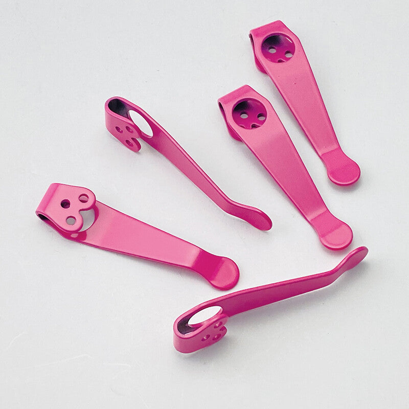 1PC. Titanium Alloy Pink Pocket Clip for Spyderco Paramilitary 2