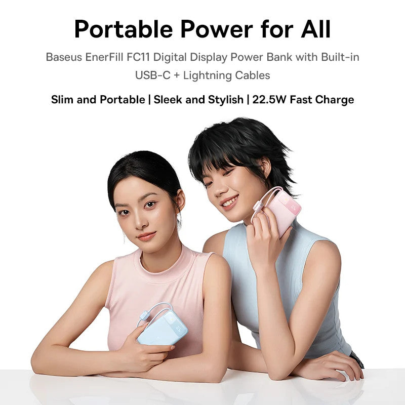 Baseus EnerFill FC11 22.5W 20000mAh Power Bank Built‑in Cable for iPhone/Android