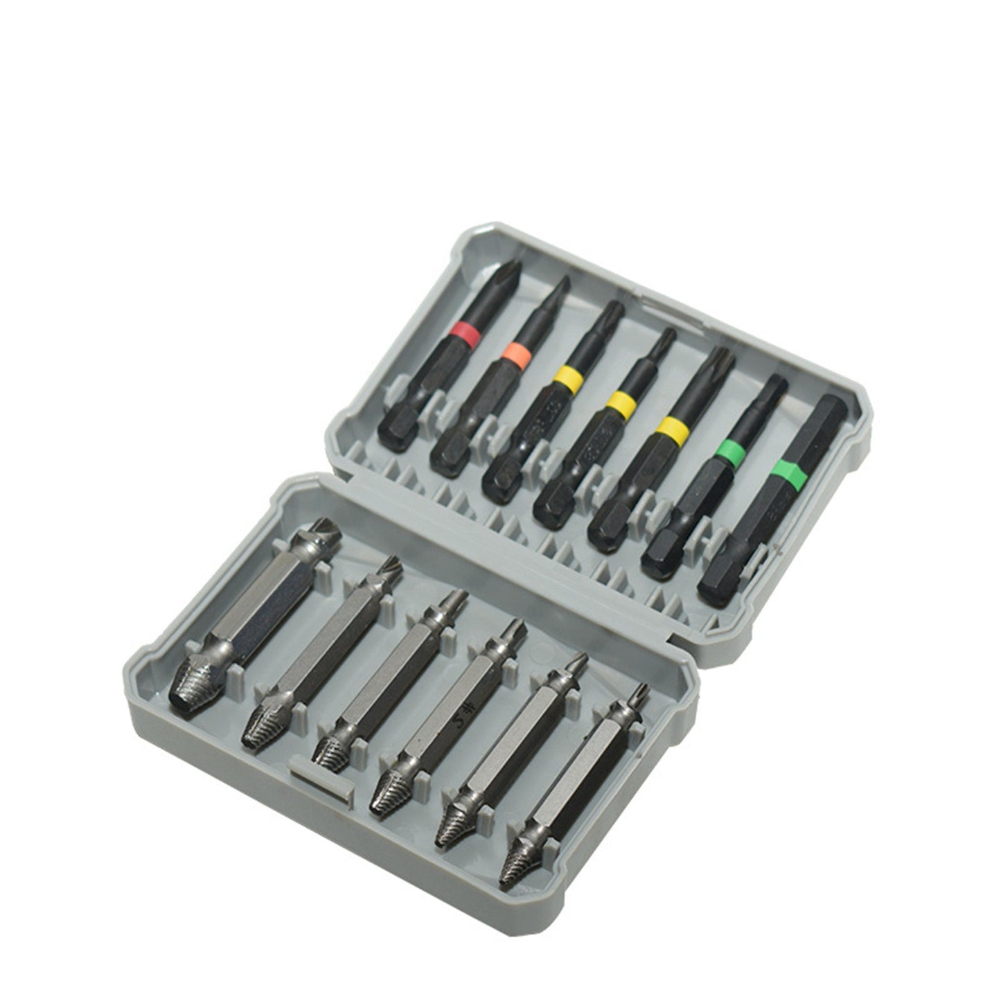 13PCS Fast Damaged Screw Extractor Kit Broken Bolt Remover Tool with Drill Bits