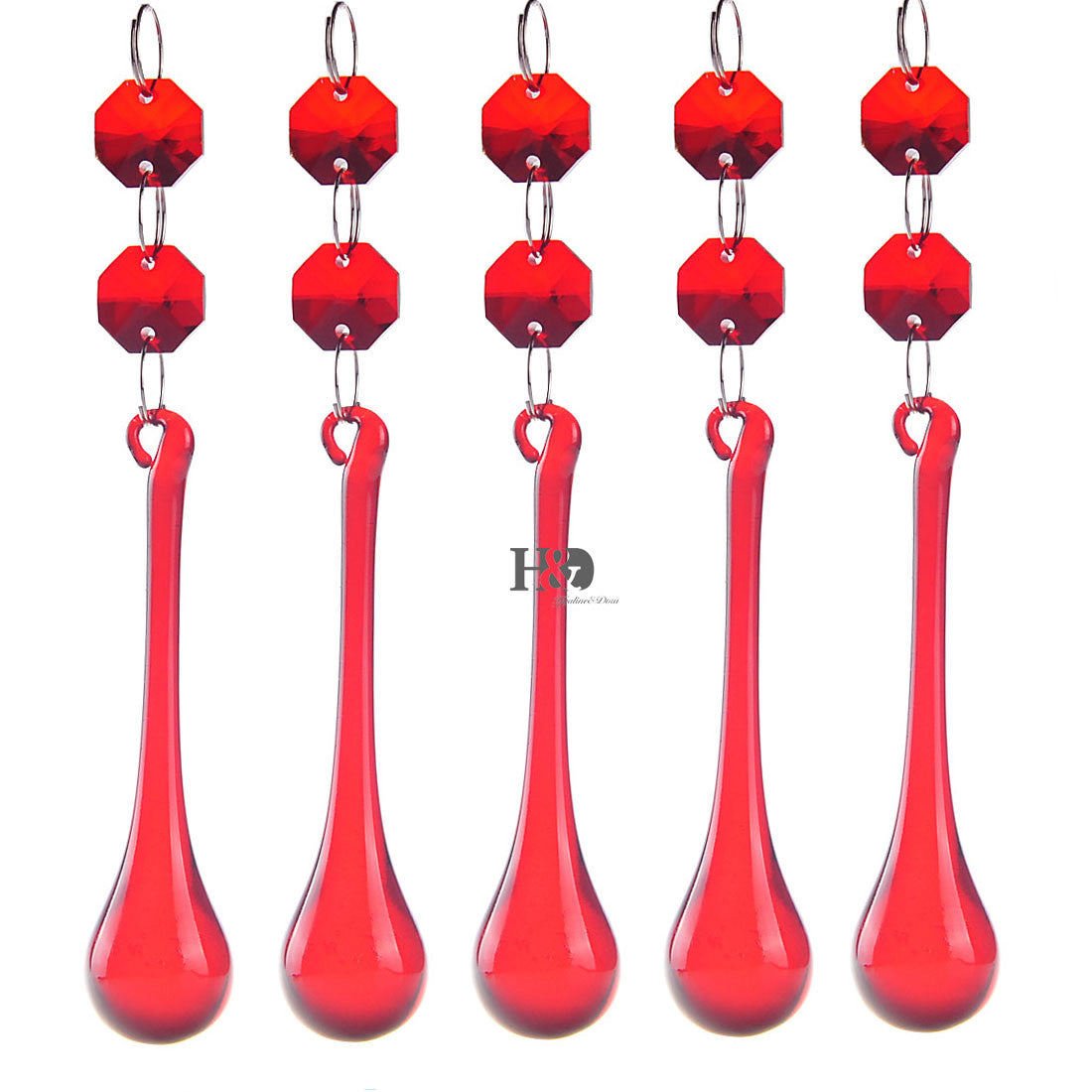 Crystal Glass Hanging Raindrops Lighting Ornament Chandelier Prism Part 5.3*0.8"