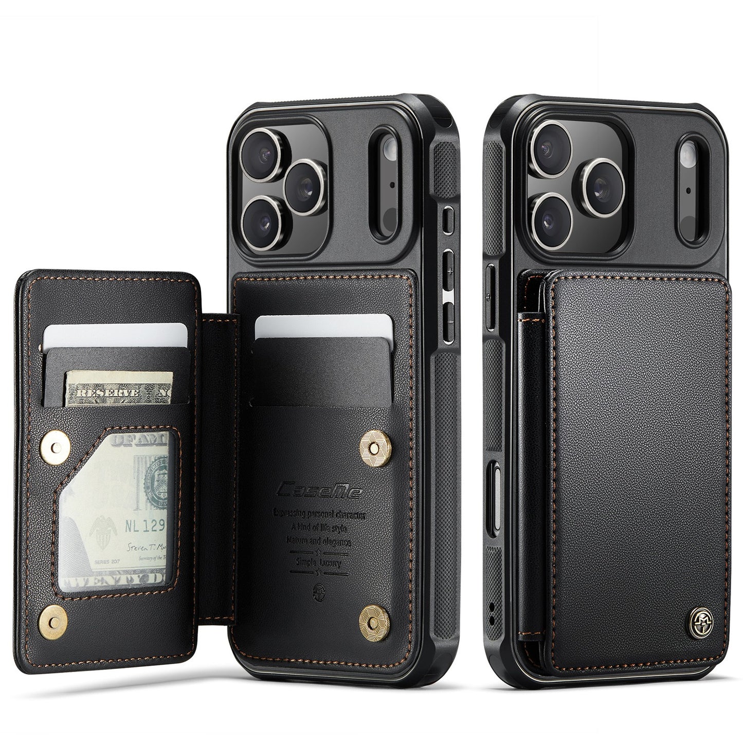 For iPhone 17 Pro Max/17 Pro/17e/Air Wallet Case with RFID Blocking Card Holder