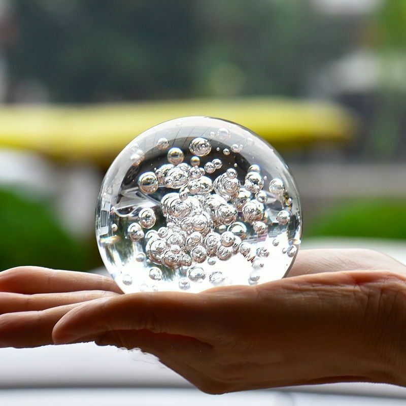 Asian Bubble Pattern Crystal Healing Ball Sphere 60 80 100MM Home Decor