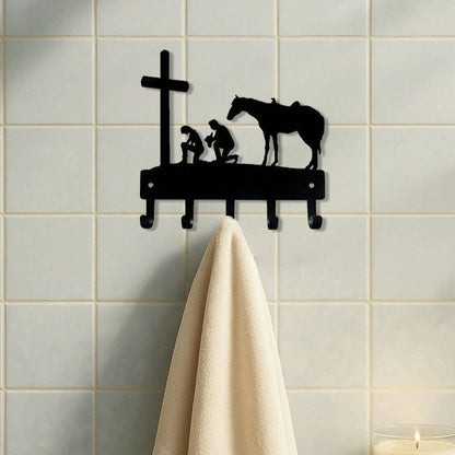 CIFbuy Wall Mounted Iron Hook Rustic Industrial Coat Key Organizer