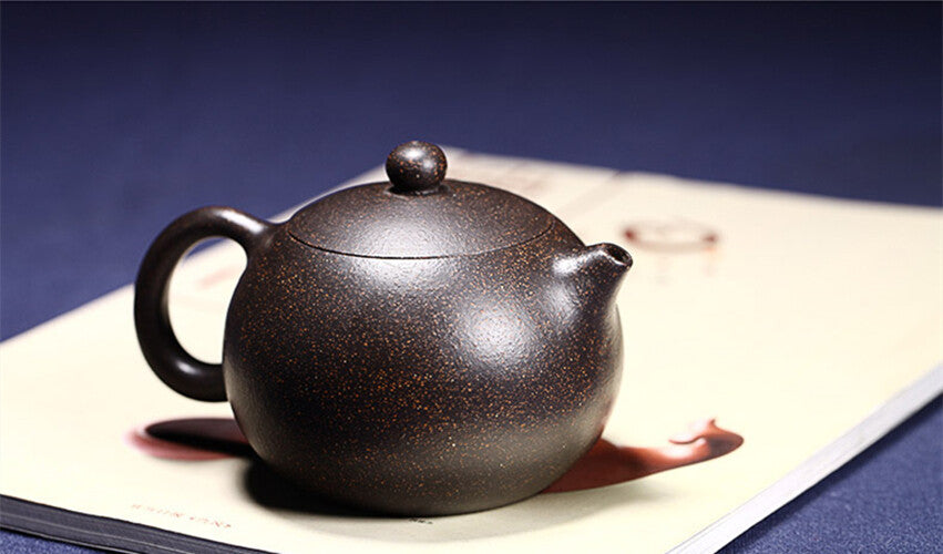 Xishi Tea Pot Marked Ball Shaped Infuser Holes China Real Yixing Zisha Pot 350ml