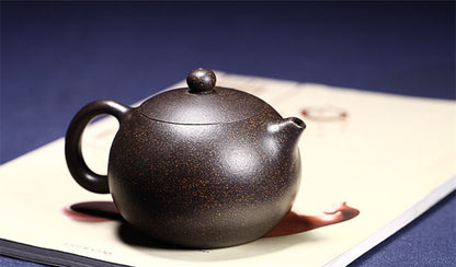 Xishi Tea Pot Marked Ball Shaped Infuser Holes China Real Yixing Zisha Pot 350ml