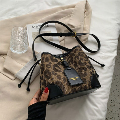 Leopard PU Leather Women Crossbody Bags Shoulder Bag Lady Handbag Lady
