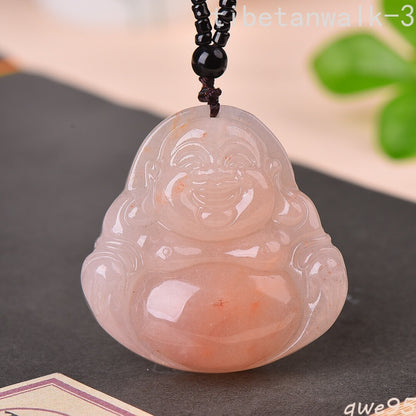 Jade Hand Carving Buddhism Potbelly Maitreya Buddha Pendant