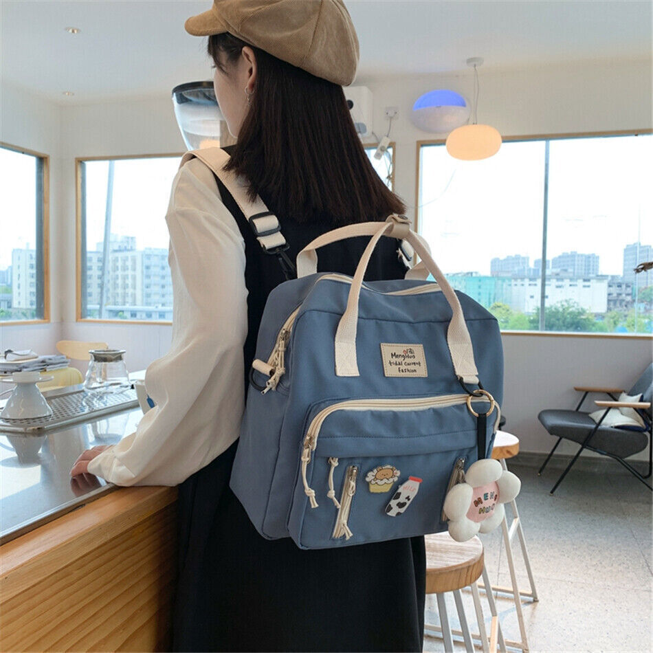 3 In 1 Backpack Teenage Girl Ring Travel Shoulder Bag Female Schoolbag Woman