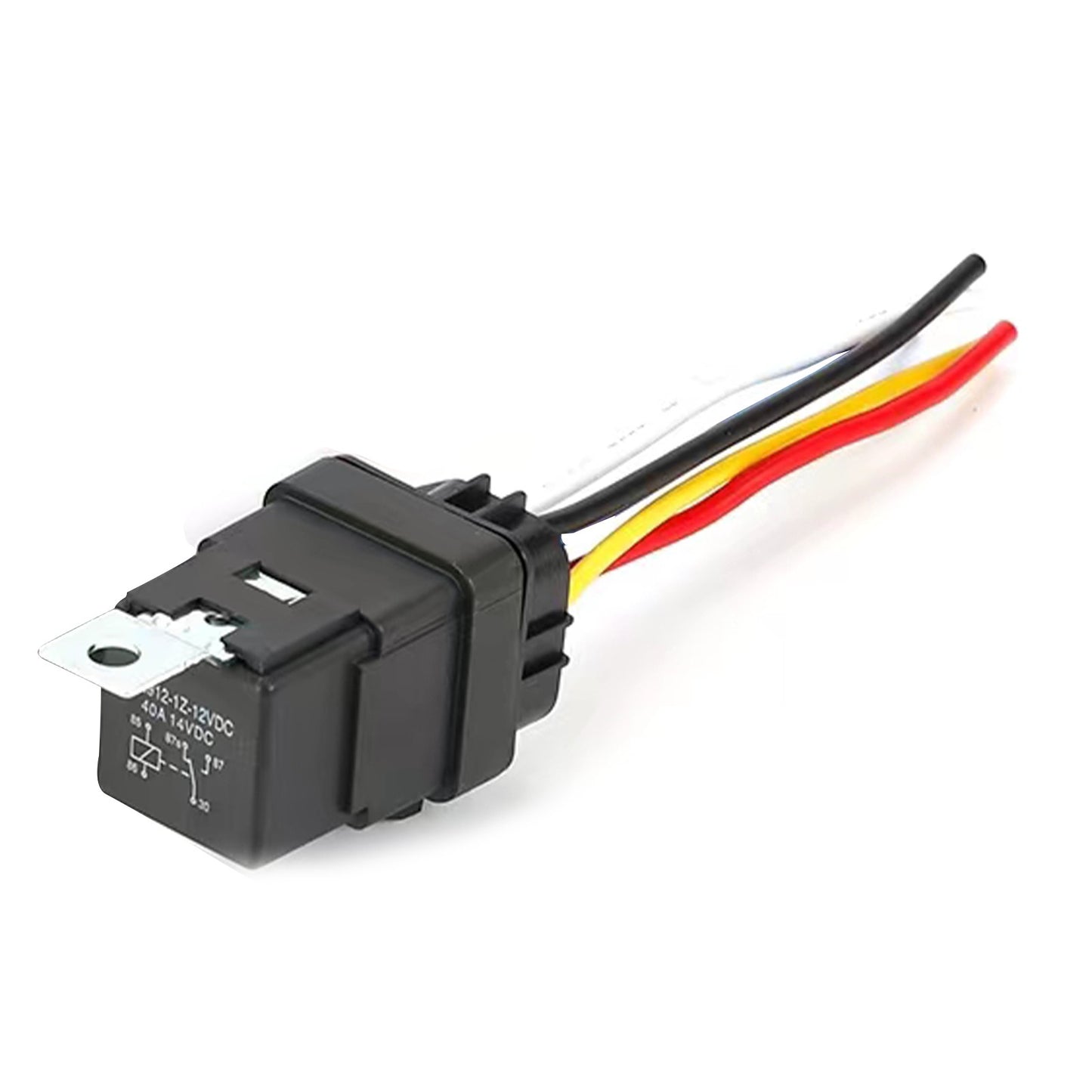 DC 12V 4Pin Automobile Relay Waterproof Integrated Wired Auto Relay Holder