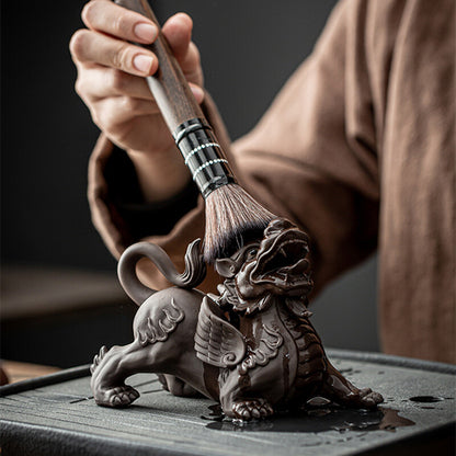 Chinese Yixing Purple Clay Tea Pet Brave Statue Troops Animal Tea Play Decorate