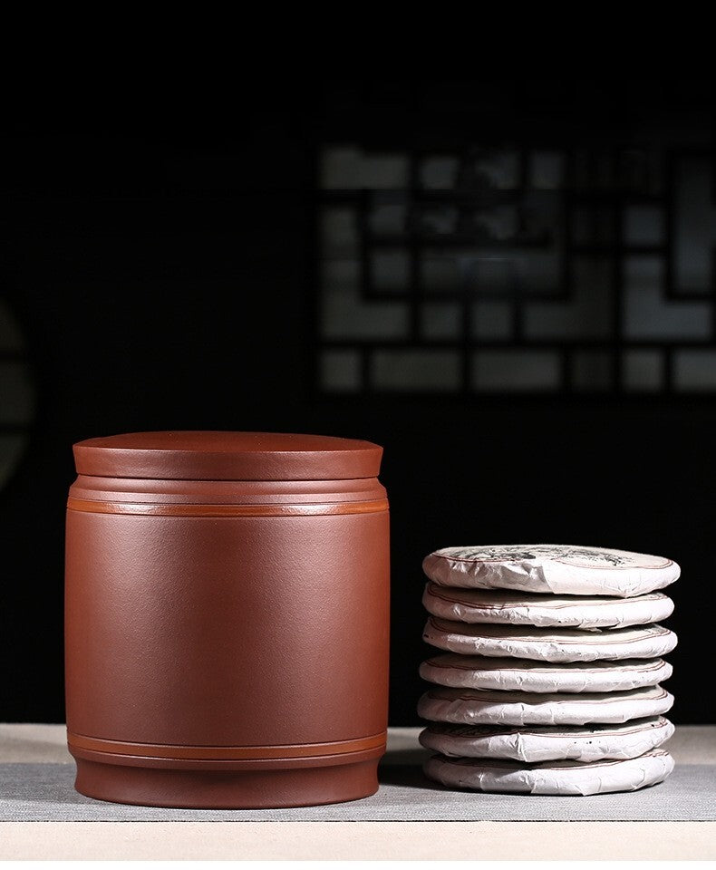 7 Layers Tea Cainster With Lid Real Yixing Zisha Jar For Pu'er Tea Cake Sealed