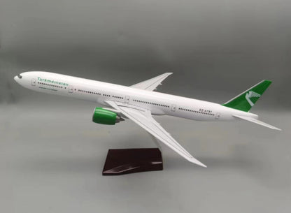 1:157 47CM Turkmenistan BOEING 777-300ER Airplane Landing Gear Resin Plane Model