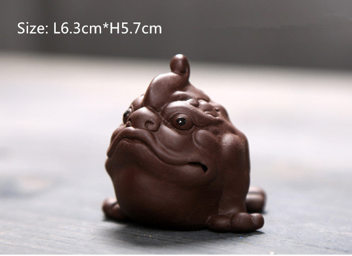 creative tea pet yixing zisha purple clay ornament tea play ox table decoration