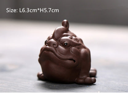 creative tea pet yixing zisha purple clay ornament tea play ox table decoration