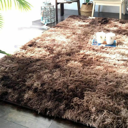 Silk Carpets Soft Living Room Bedroom Rugs Home Tie-dye Faux Fur Polyester Plush