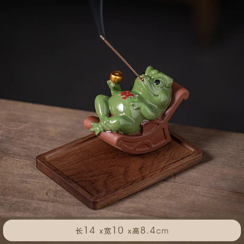 Toad Tea Pet Decoration Attracting Wealth Toad Tea pet incense holder Decoration