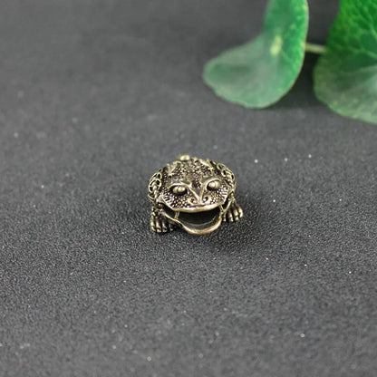 Copper Chinese Mythical Animal Luck Toad Bell Key Chains Pendant