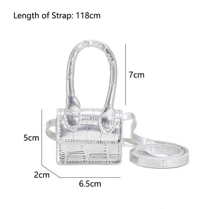 Small Square Shoulder Bag Handbag Crossbody White Black Synthetic Leather Purse