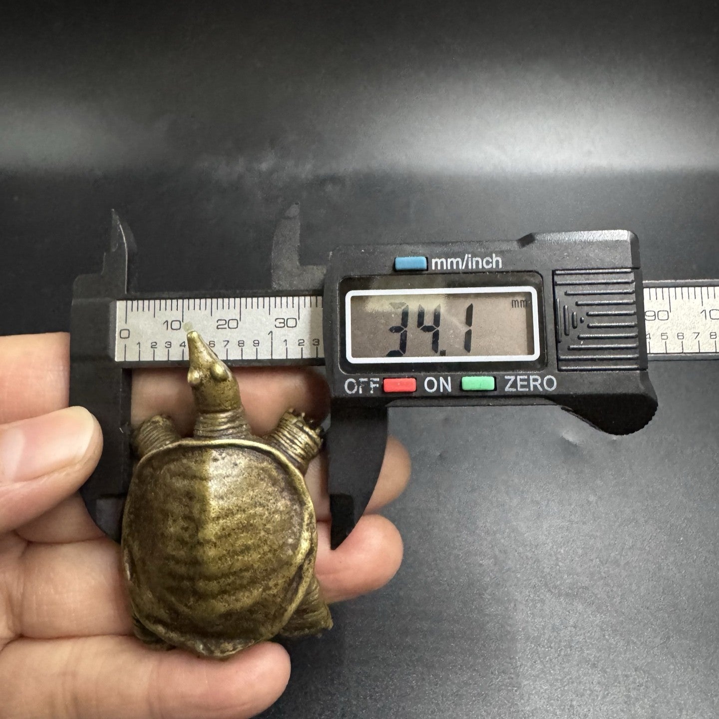 Mini Brass Turtle/Softshell Turtle Figurine Chinese Tea Pet Retro Collectible