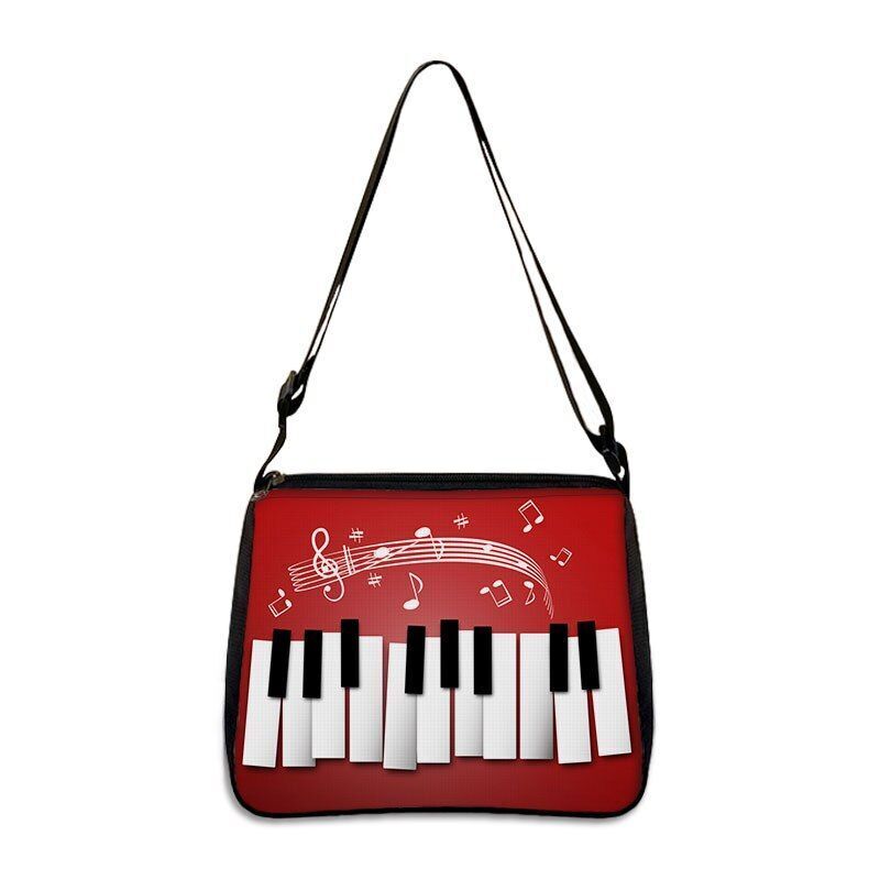 Music Print Handbags Causal Shoulder Bags Crossbody Purse Satchel Messenger Bag