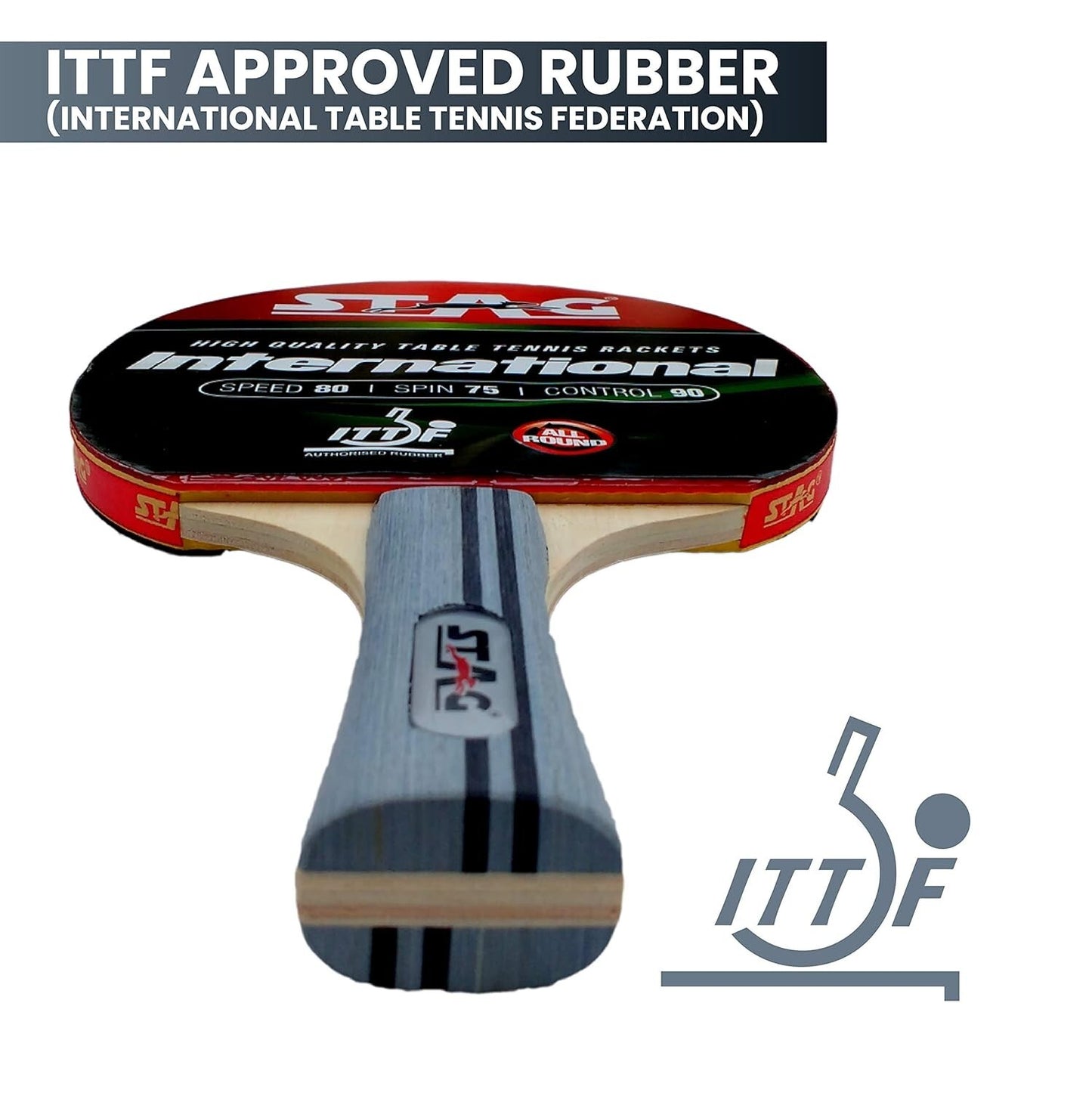 International Wood Table Tennis Racquet Without case 180 Grams Intermediate