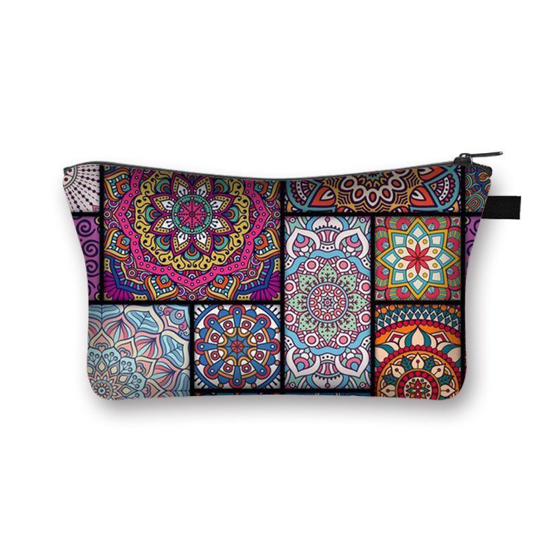 Vintage Pattern Multifunctional Cosmetic Bags Organizer Gothic Wallet Polyester