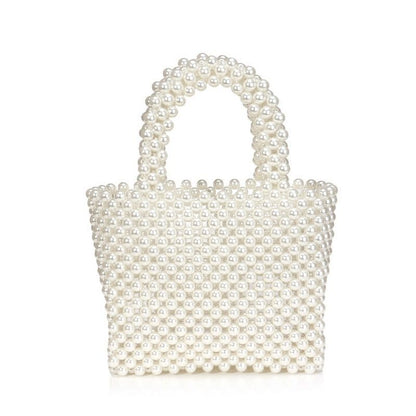 Handmade Pearl Bag Beaded Box Retro Acrylic Plastic Tote Bag Luxury Dinner Bag