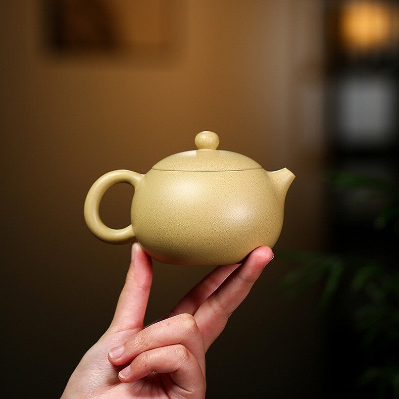 220ml Xishi Pot Real Yixing Zisha Green Clay Marked Tea Pot Handmade On Sales