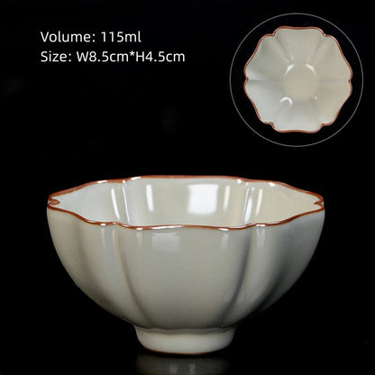 Boutique Ruyao Craft Tea Cup One Piece Crackle Glaze Porcelain Master Cup Marked