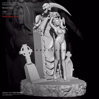 1/24 resin figures model kit Sexy Hell's Messenger Unassembled Unpainted