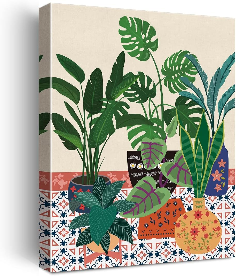 Botanical Canvas Prints Wall Decor Vases Poster Gifts Home Decoration 11.5"x15"