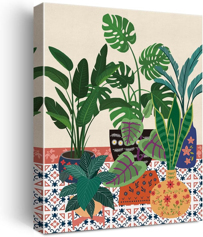 Botanical Canvas Prints Wall Decor Vases Poster Gifts Home Decoration 11.5"x15"
