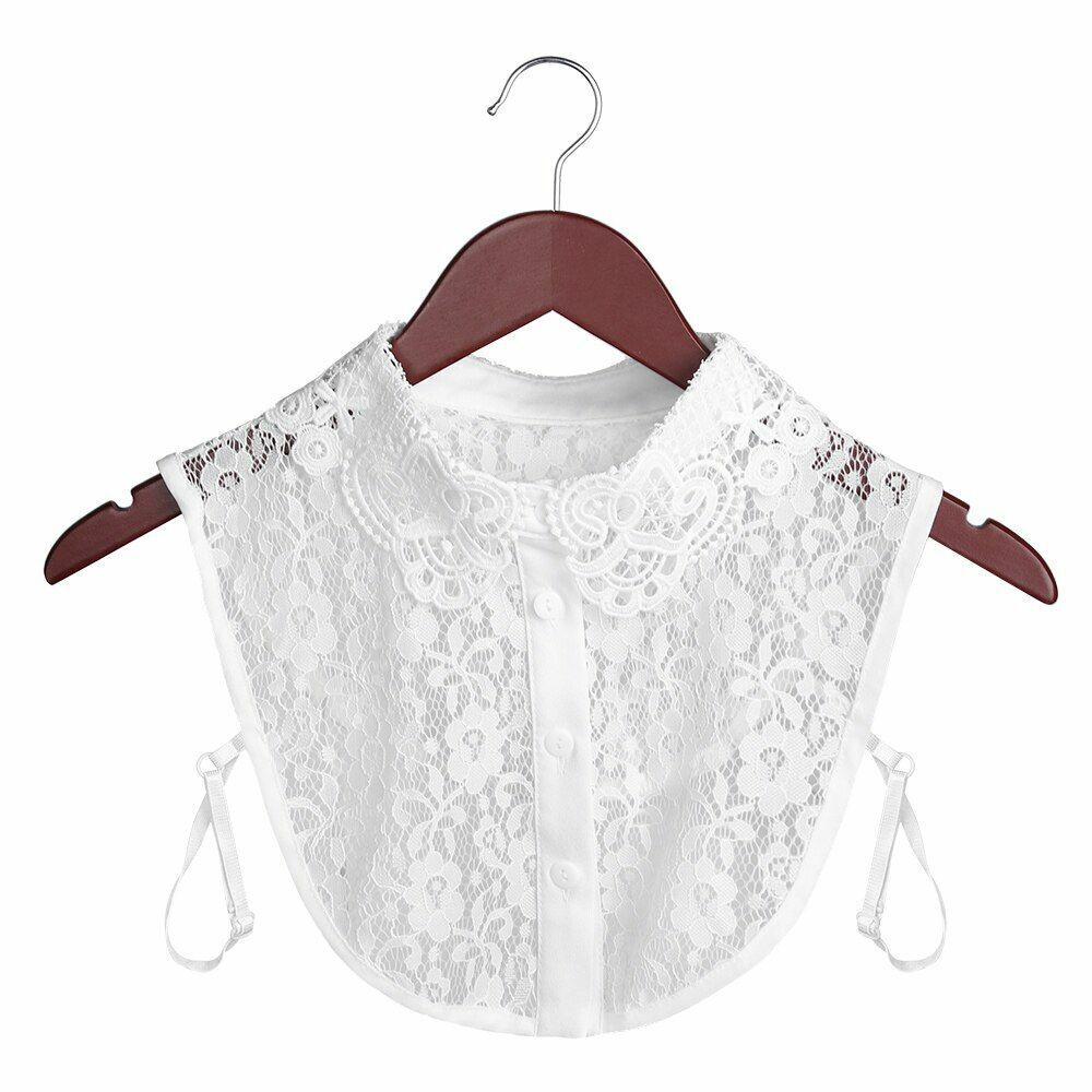 Shirt Collar Women Cotton Lace Fake Blouse Vintage Lapel Clothes Accessories Top