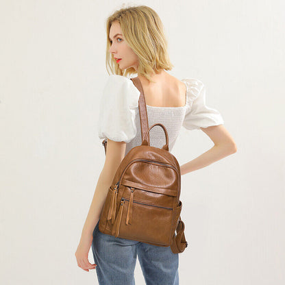 Women's Ladies Leather Backpack Purse Anti-Theft Rucksack Travel Bag Satchel