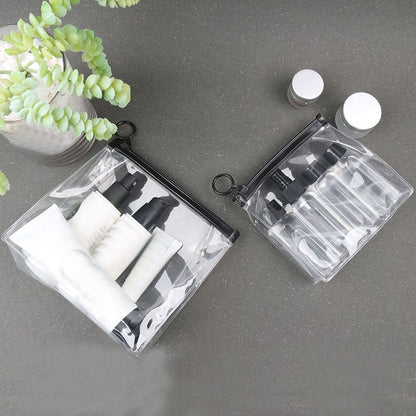 PVC Transparent Bathroom Cosmetic Bag Clear Zipper Makeup Bag Waterproof Purse