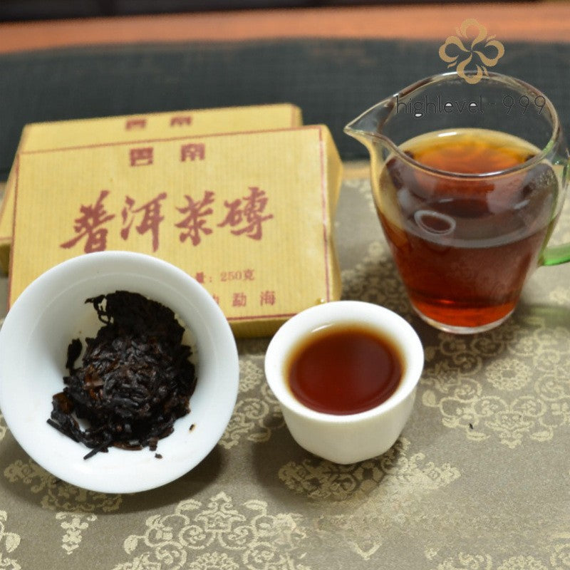 250g Aged Ripe Puer Tea Brick Yunnan Mountain Grown Rich Aged Tea Leaves