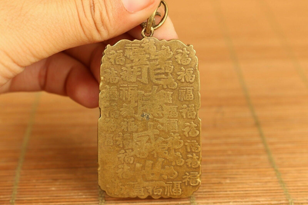 Chinese Bronze Hand Carving Dragon Statue Netsuke Pendant Gift Amulets
