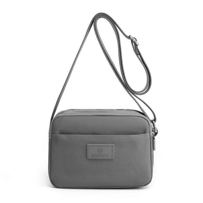 Nylon Crossbody Bag Winter Shoulder Handbag Messenger Purse 21*9*15CM Gray/Black
