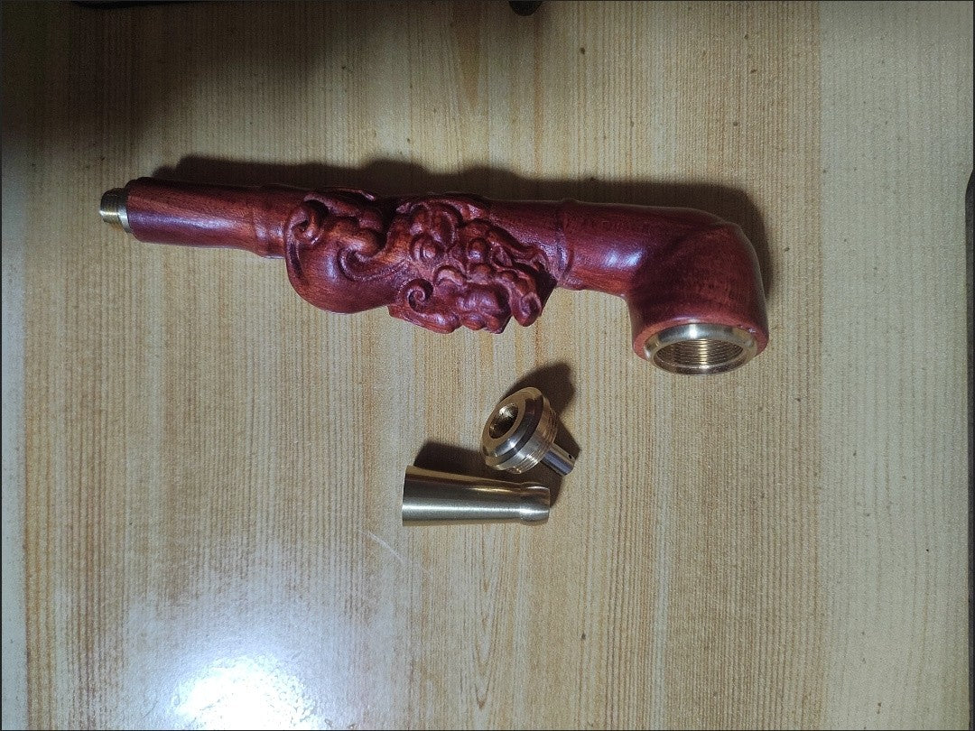 Red Sandalwood Pixiu Smoking Pipe Washable Filter Tobacco Pipe Men's Gift