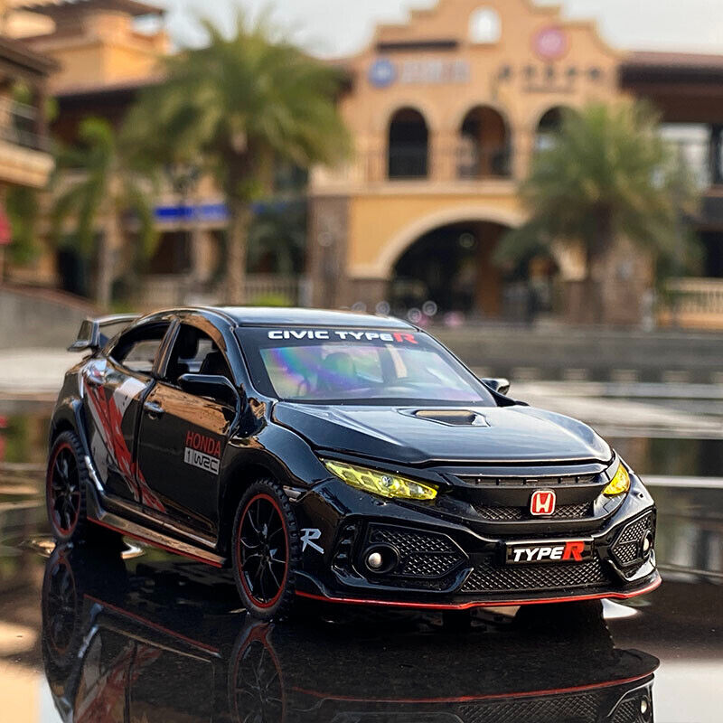 1:32 HONDA CIVIC TYPE-R Diecast Model Car Toy Vehicle Sounds Light Red Blue Gift