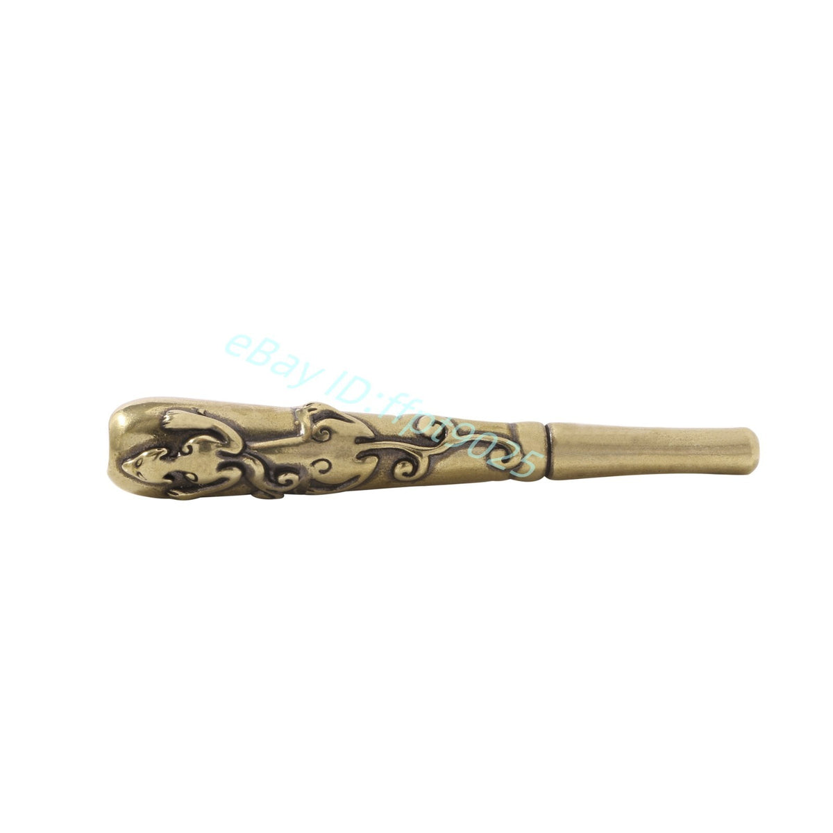 Solid Brass China Retro Tobacco Pipe Animal Carving Cigarette Filter Holder