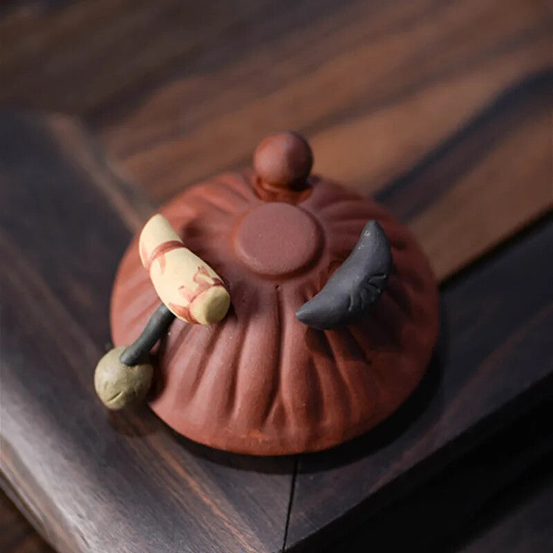 Purple Clay Tea Pet Sculpture Ornaments Desktop Figurine Chinese Zisha Tea Set