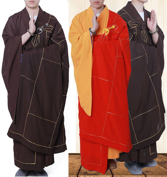 Kesa Monk Dress Zen Meditation Buddhist Priest Cassock Robe Shaolin Kung fu Suit