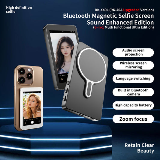 Phone Vlog Bluetooth Selfie Monitor Screen Wireless Magnetic Mount Camera Selfie