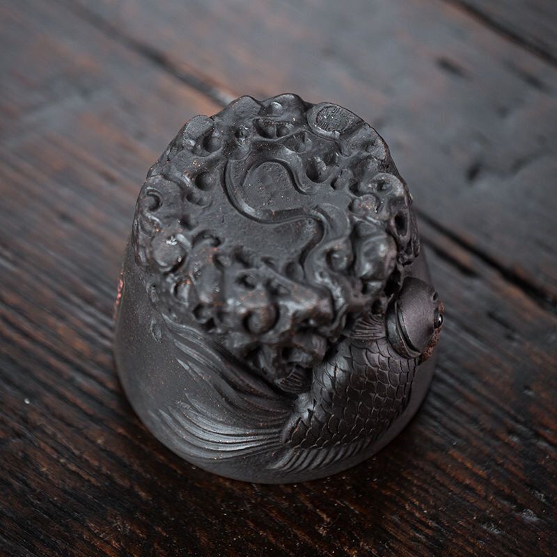 170ml Handmade Purple Sand Fish Tea Cup Tea Set Ceramic Single Cup Tea Cup