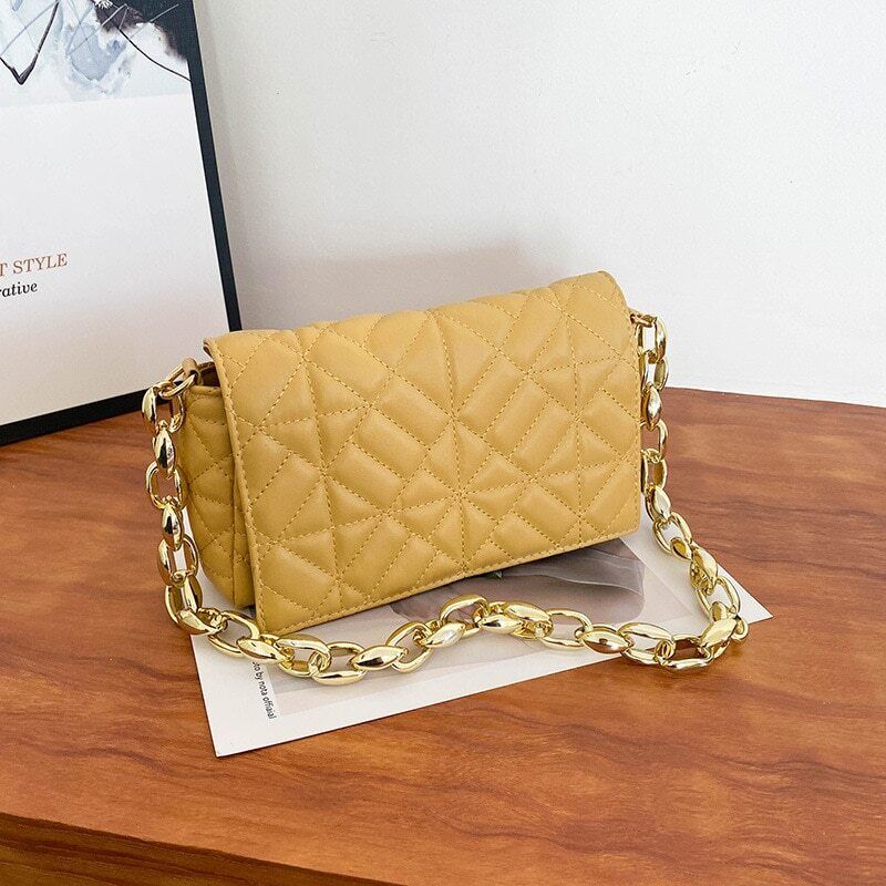 Shoulder Bag Thick Chain Underarm Bags Women Handbags Purses Ladies Crossbody