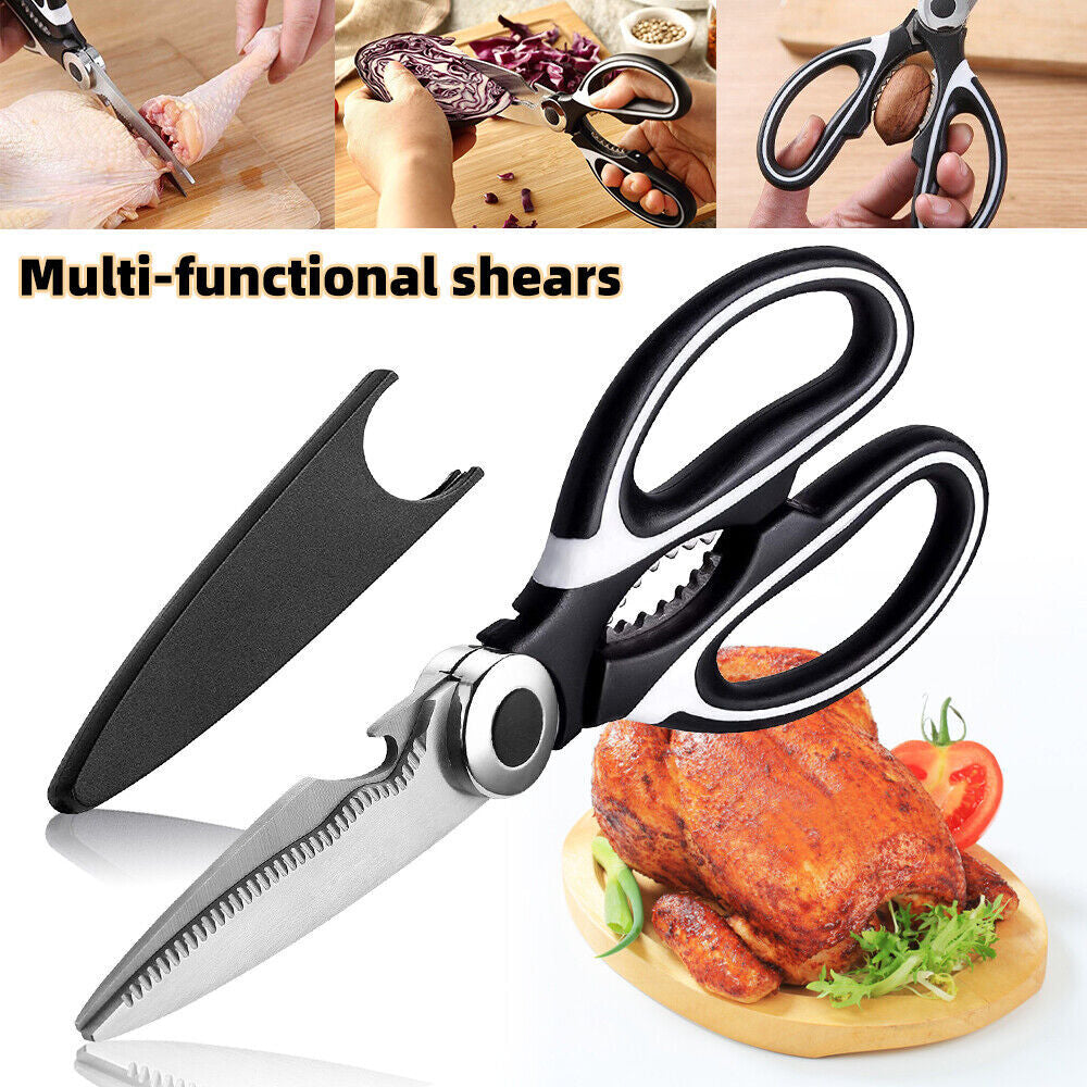 3xStainless Steel Kitchen Shears Heavy Duty Scissors for Meat Fish Chicken Bones