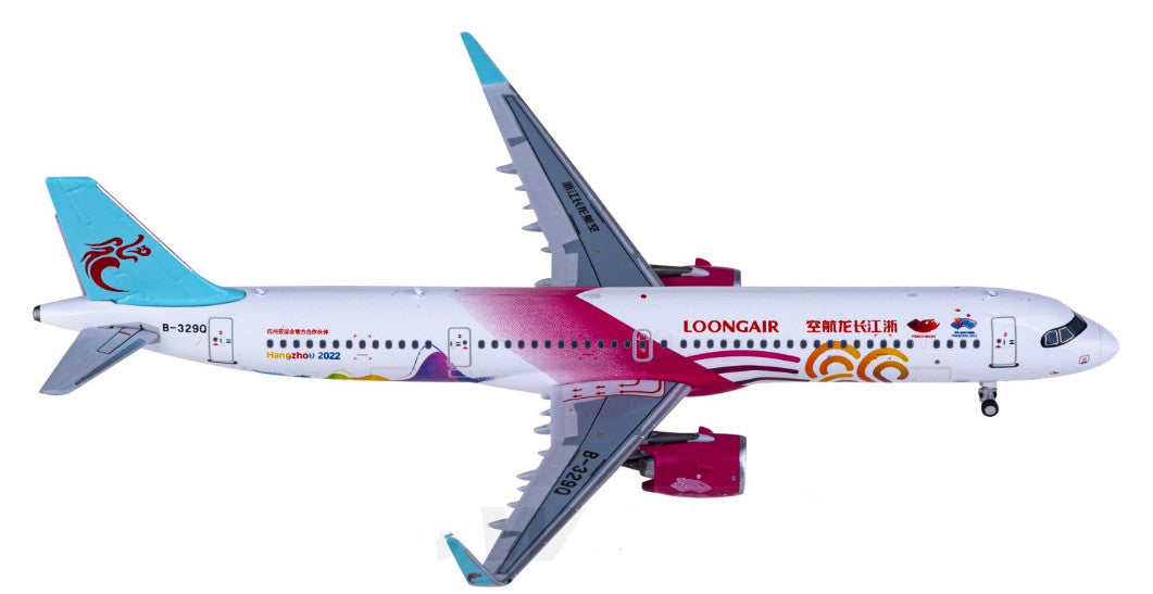1:400 HYJLwings Loong Air Airbus A321neo Passenger Airplane Diecast Model