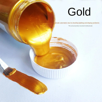Acrylic Paint 60ml Gold Metallic Color DIY Waterproof Statuary Coloring Pigments